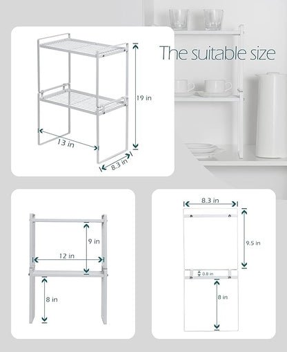 Shantton 2pk Kitchen Cabinet Shelf Counter Organizer Rack Pantry Storage - Image 3