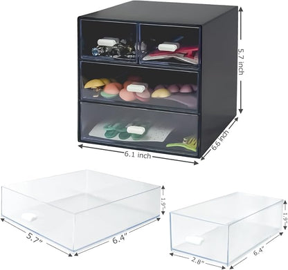 Desk Organizer with Drawer, Desk Storage Box, Plastic Office Stationery - Image 3