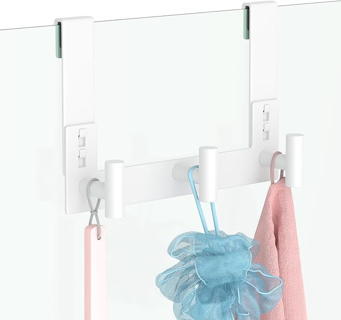 PMMASTO No-Drill Extra Long Shower Hooks, Fits 3/8" Thick Door, Heavy Duty - Image 6