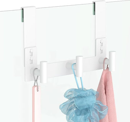 PMMASTO No-Drill Extra Long Shower Hooks, Fits 3/8" Thick Door, Heavy Duty - Image 6