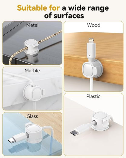 8Pack Rotatable Cord Organizer, Spring Cable Clips - Image 6