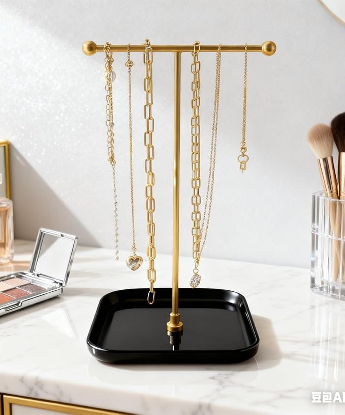 VROOMIUM Necklace Holder- Ceramic Base 1ft Height Jewelry Organizer Stand - Image 8