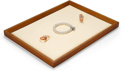 Oirlv Solid Wood Flat Jewelry Tray, Rectangle Jewelry Display Tray, Drawer - Image 4