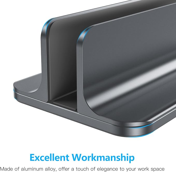 OMOTON Vertical Laptop Stand Holder, Desktop Aluminum Stand - Image 7