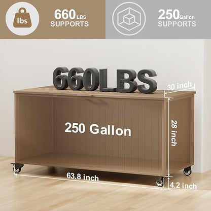 Outdoor Storage Box with Wheels 250 Gallon, Metal Deck Boxes Waterproof - Image 3