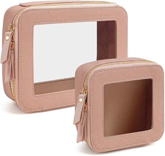 Travel Clear Makeup Bag Set, TSA Approved Cosmetic Bag Case by FFpaw