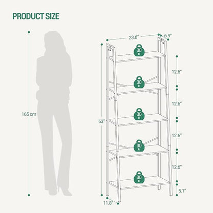 Hzuaneri Ladder Shelf, Freestanding Corner Storage Shelf | Bookcase - Image 2