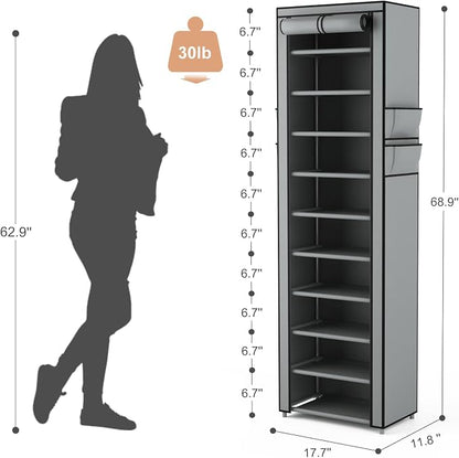 VTRIN Vertical Narrow Shoe Rack Organizer Tall Shoe Rack - Image 3