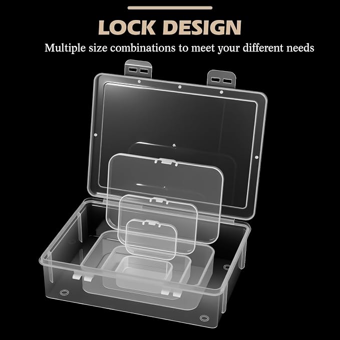 Jetec 6 Pieces Mini Plastic Clear Beads Storage Containers Box - Image 3