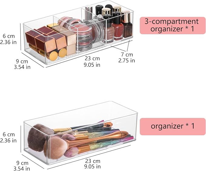 Acrylic Organizer 4-piece Makeup Organizer Countertop - Image 2