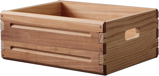 1 Pack Wooden Storage Bin of 16"x12"x6.25".Durable Open Solid Wood Box by Unknown