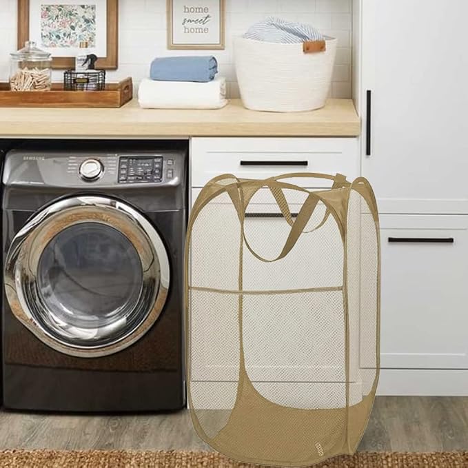 BATTOO Deluxe Strong Mesh Pop up Laundry Hamper Basket - Image 5