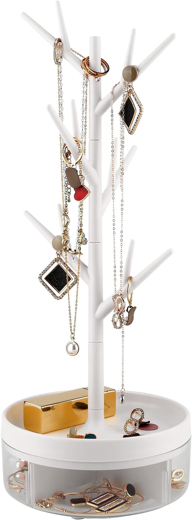 Branch Jewelry Rack With Rotatable Base and Storage Box Tree Tower Rack Hanging by Half+Room
