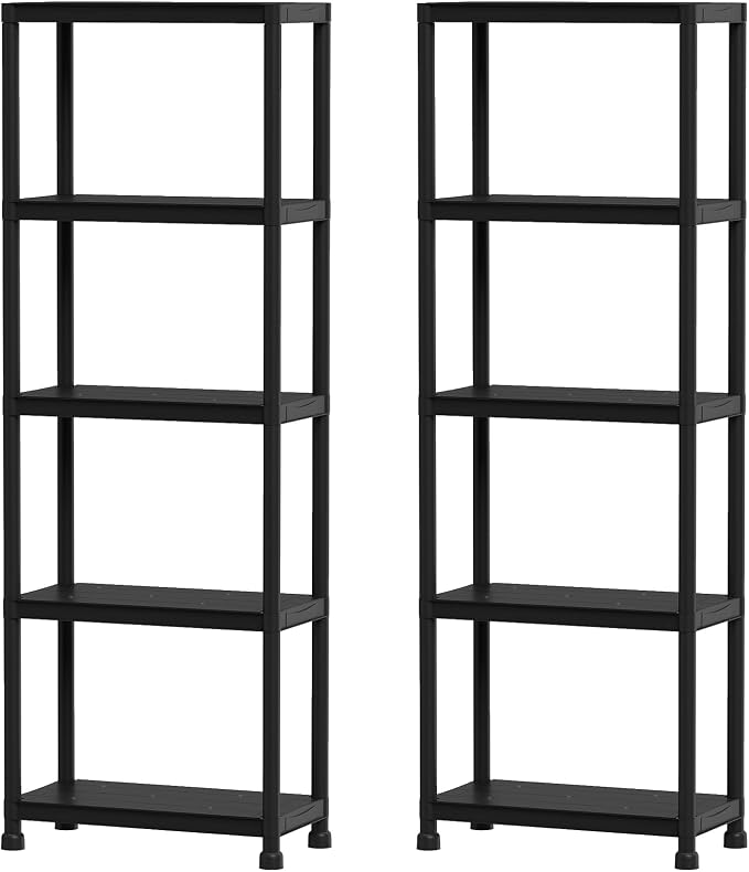 GIANTEX 5-Tier Heavy-Duty Plastic Storage Shelves | Freestanding Garage by Giantex