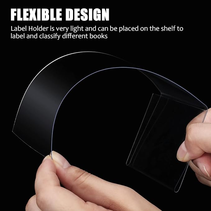 Containlol 15 Pieces Clear Shelf Label Holders Moveable Shelves Tags Moveable - Image 3