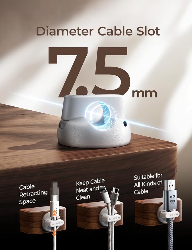 8 Pack Magnetic Cable Clips Organizer, LISEN Cord Holder - Image 4