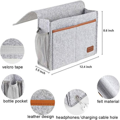 Bedside Caddy, Felt Bedside Storage Organizer, Hanging Storage - Image 2