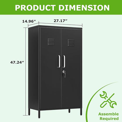 PAOFIN 47" Metal Storage Locker, Lockable Employees Metal Locker - Image 3