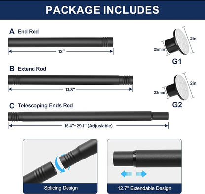 No Drilling Closet Rod, 27.5-82 Inches Hanging Closet Rod - Image 6