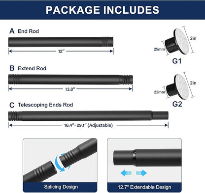 No Drilling Closet Rod, 27.5-94 Inches Hanging Closet Rod - Image 6