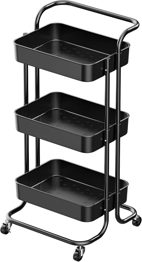 Sooyee 3 Tier Utility Cart, Rolling Cart - Image 8