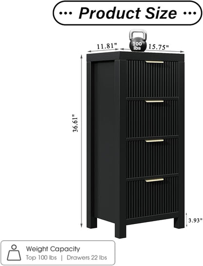 Mid-Century Modern Tall Wooden Dresser - Image 2