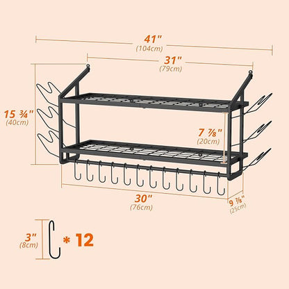VOPEAK 30" Pot Rack Wall Mounted - Image 3