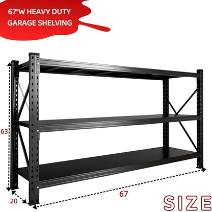 Garage Shelving, 2-in-1 Adjustable Storage Shelves - Image 2