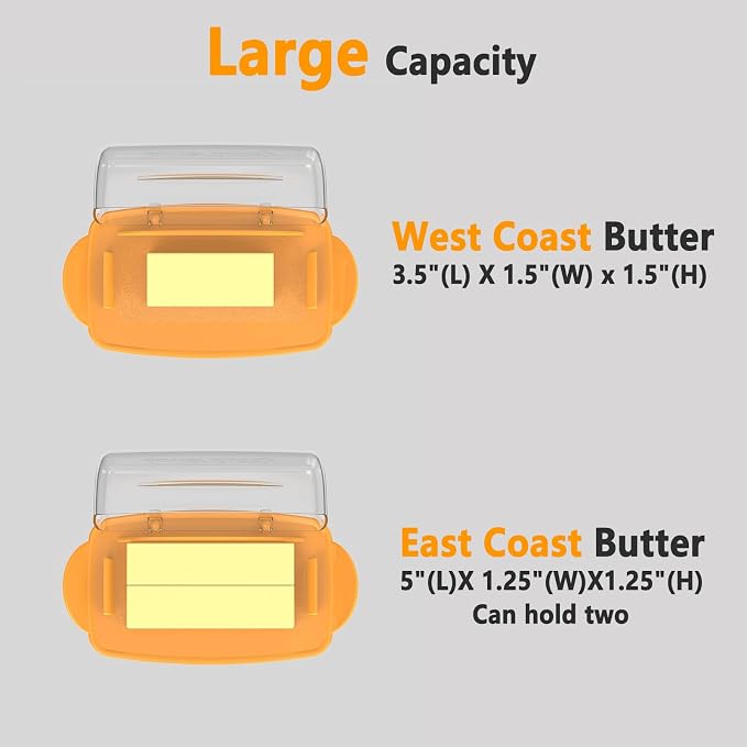 Butter Dishes with Lid for Countertop Refrigerator, Non-Slip Bottom Butter - Image 3