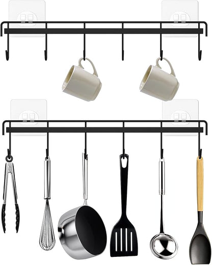 Kitchen Utensil Hanger, Adhesive Utensil Holder Wall Mount Kitchen Rack Rail by HOMEBROS