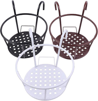 Hanging Railing Planters Baskets Art Hanging Flower Stands Balcony Flower Pot - Image 4