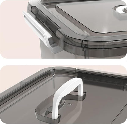 Plastic Storage Bins with Lids, 2 Pack Mixed Sizes Clear Black with Lid - Image 3