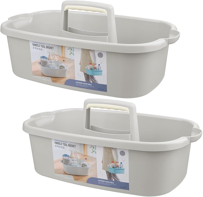Large Cleaning Supplies Caddy Portable Shower Basket Supply Organizer by JiatuA