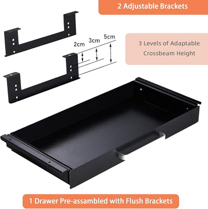 Under Desk Drawer Organizer 21" Black Upgraded - Image 3