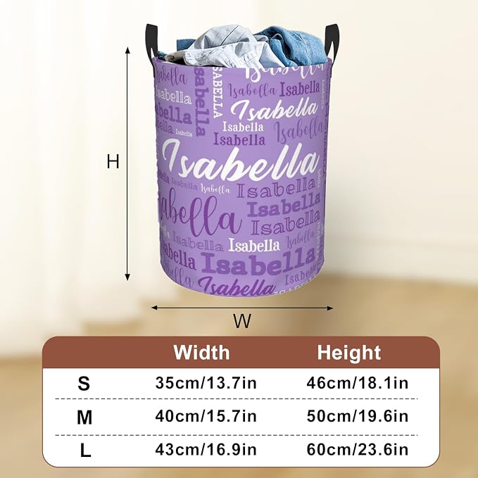 Custom Name Laundry Hamper, Personalized Laundry Baskets - Image 3