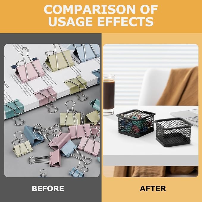 Paper Clip Holder for Desk, Paperclip Holders Mesh Paperclip Dispenser - Image 8