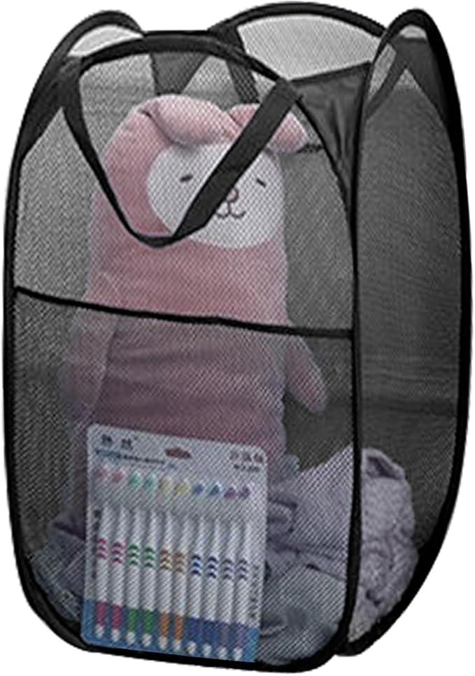 Mesh Pop Up Laundry Hamper, Collapsible Laundry Basket by Aplter