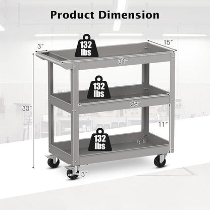 Goplus 3-Layer Service Utility Cart, Heavy Duty Unity Cart - Image 6