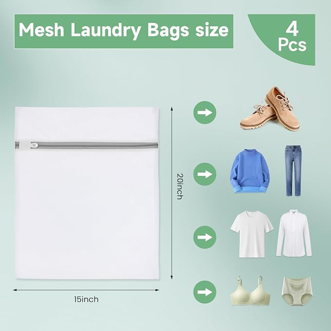 Laundry Bags Mesh Wash Bags, Durable Delicate Laundry Bag - Image 5