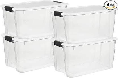 Sterilite 4 Pack Ultra Latching Box, Storage Bins by Sterilite