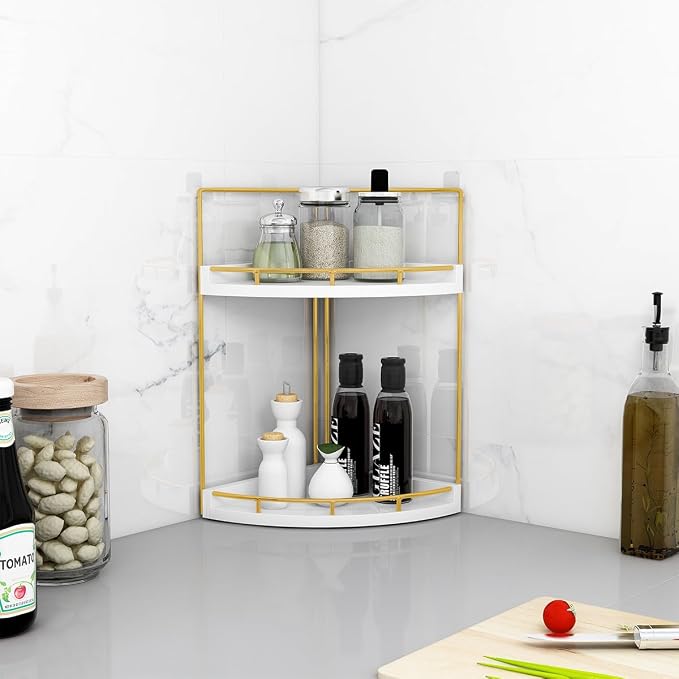 Dorhors Corner Bathroom Counter Organizer, Vanity Countertop Storage Shelf | - Image 6
