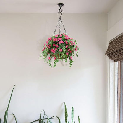 10 inch Metal Hanging Baskets for Plants Outdoor, 6 Pack Metal Wire Hanging - Image 6