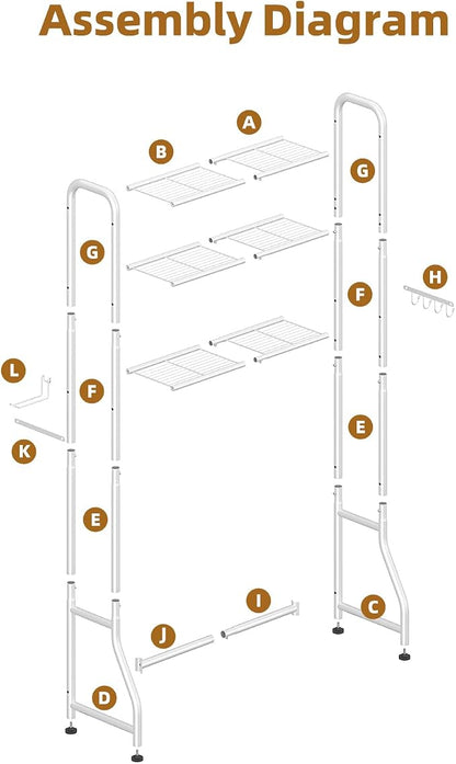 Simple Trending Over The Toilet Storage Rack, Metal 3 Tier Bathroom Organizer - Image 8