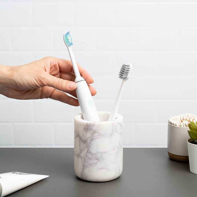 Cork & Mill Marble Toothbrush Holder Cup - Image 2