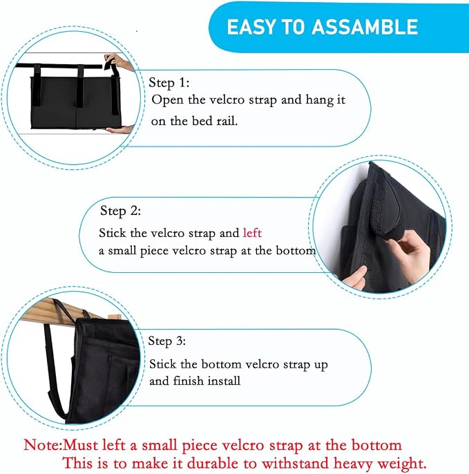 Bedside Caddy Storage Organizer Bunk Bed Hanging Storage Bag - Image 6