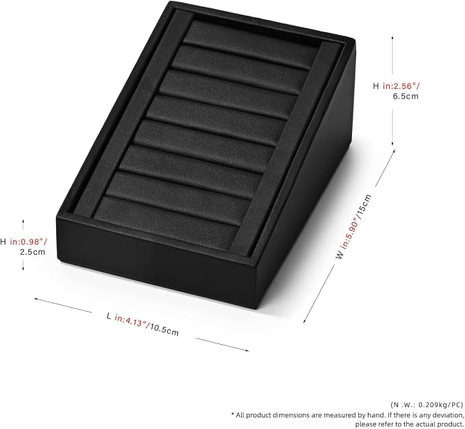 Oirlv Premium PU Leather Ring Tray Display Stand Slotted Ring Showcase Display - Image 8