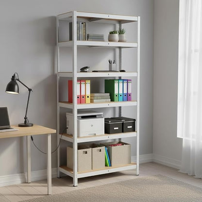 Weallux 5-Tier Metal Storage Shelf, 29.5 x 12 x 59 Inches, Adjustable Heavy - Image 6