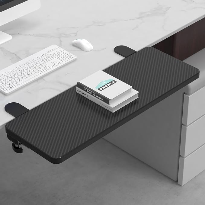 Sisyphy Ergonomics Desk Extender Tray, 29.5x9.5" Punch-Free Clamp on, Foldable by Unknown