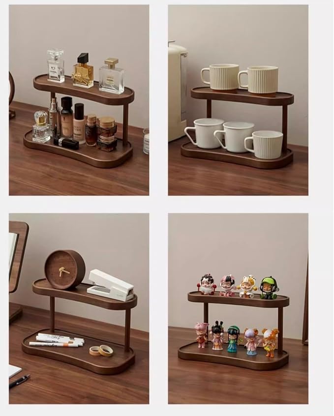 Bamboo Desktop Organizer Shelf – 2-Tier Wooden Storage Rack - Image 7