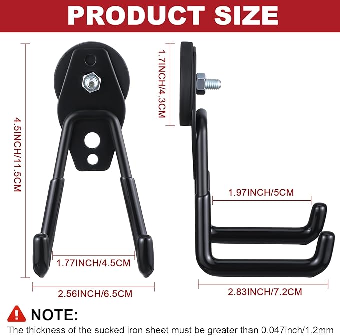 Landhoow Large Magnetic Hooks Heavy Duty Garage Magnet Hooks Strong Storage - Image 2